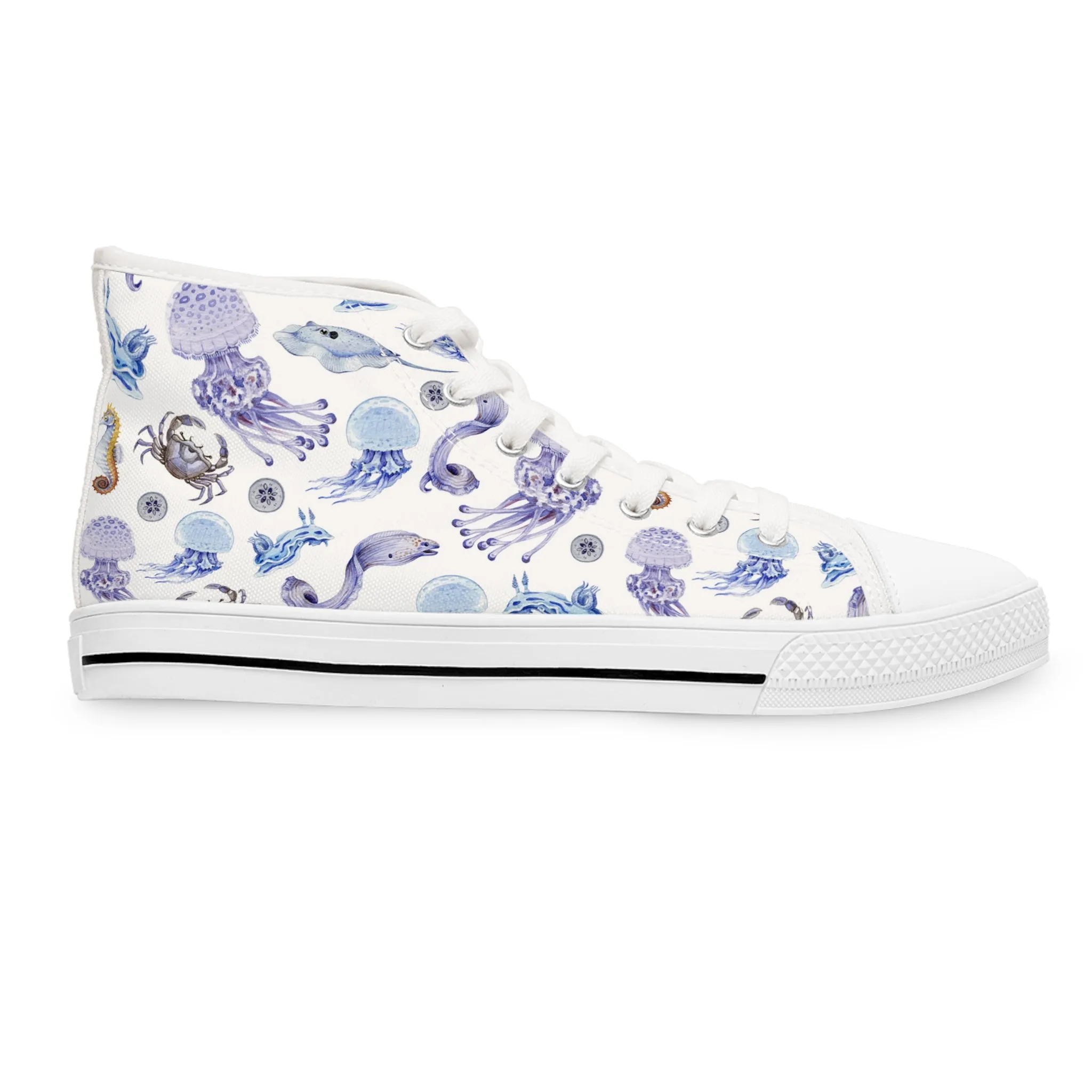 Underwater Sea Creature Jellyfish Women's High Top Sneakers