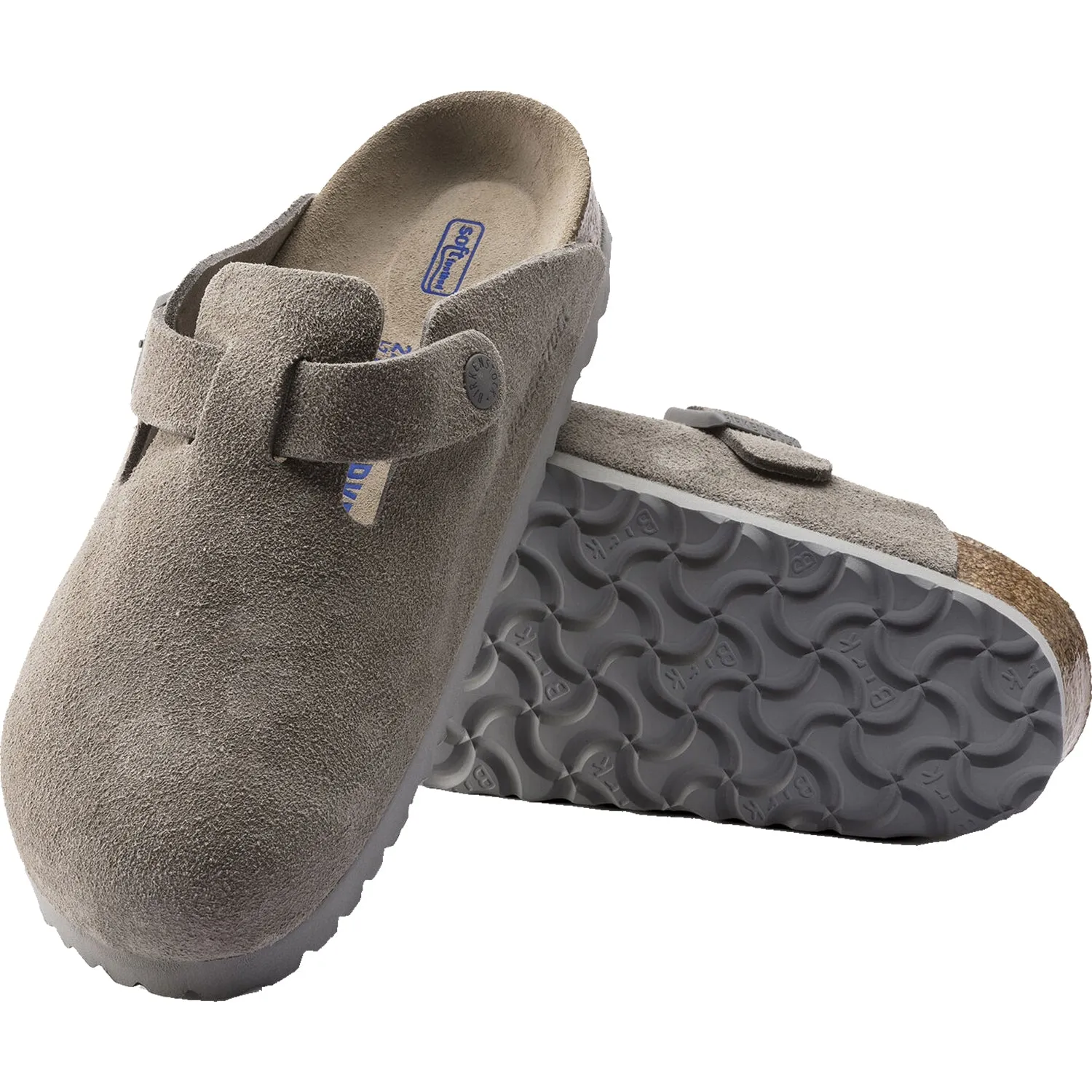 Unisex Birkenstock Boston Soft Footbed Stone Coin Suede