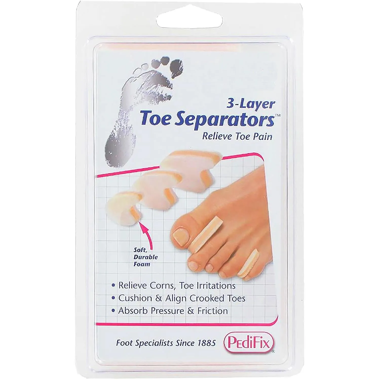 Unisex PediFix 3 Layer Toe Separators