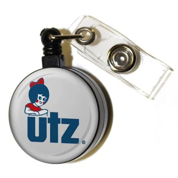 Utz Logo (White) / Retractable Badge Holder