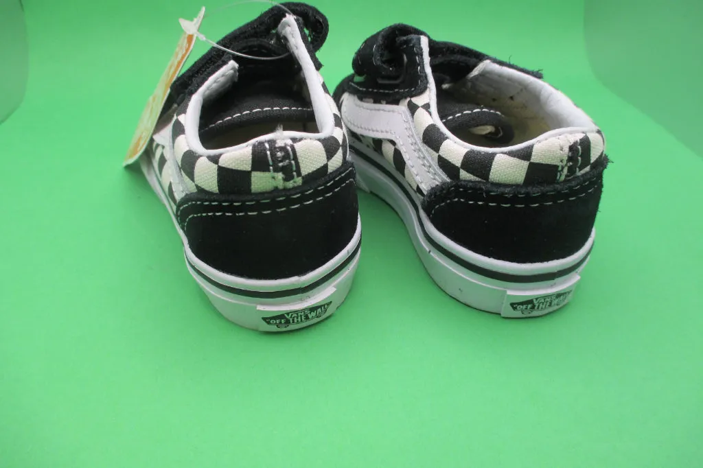 Vans "Off the Wall" Old Skool V (Primary Check) Shoes size 4 Toddler