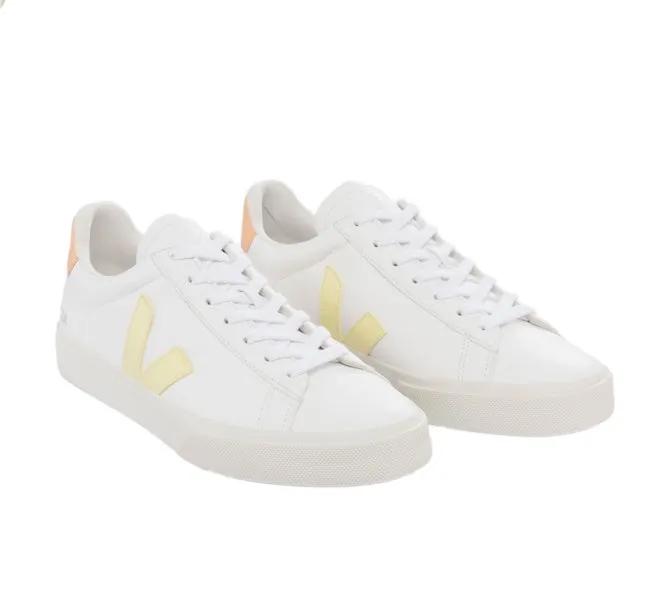 VEJA Campo chromefree leather white sun peach women