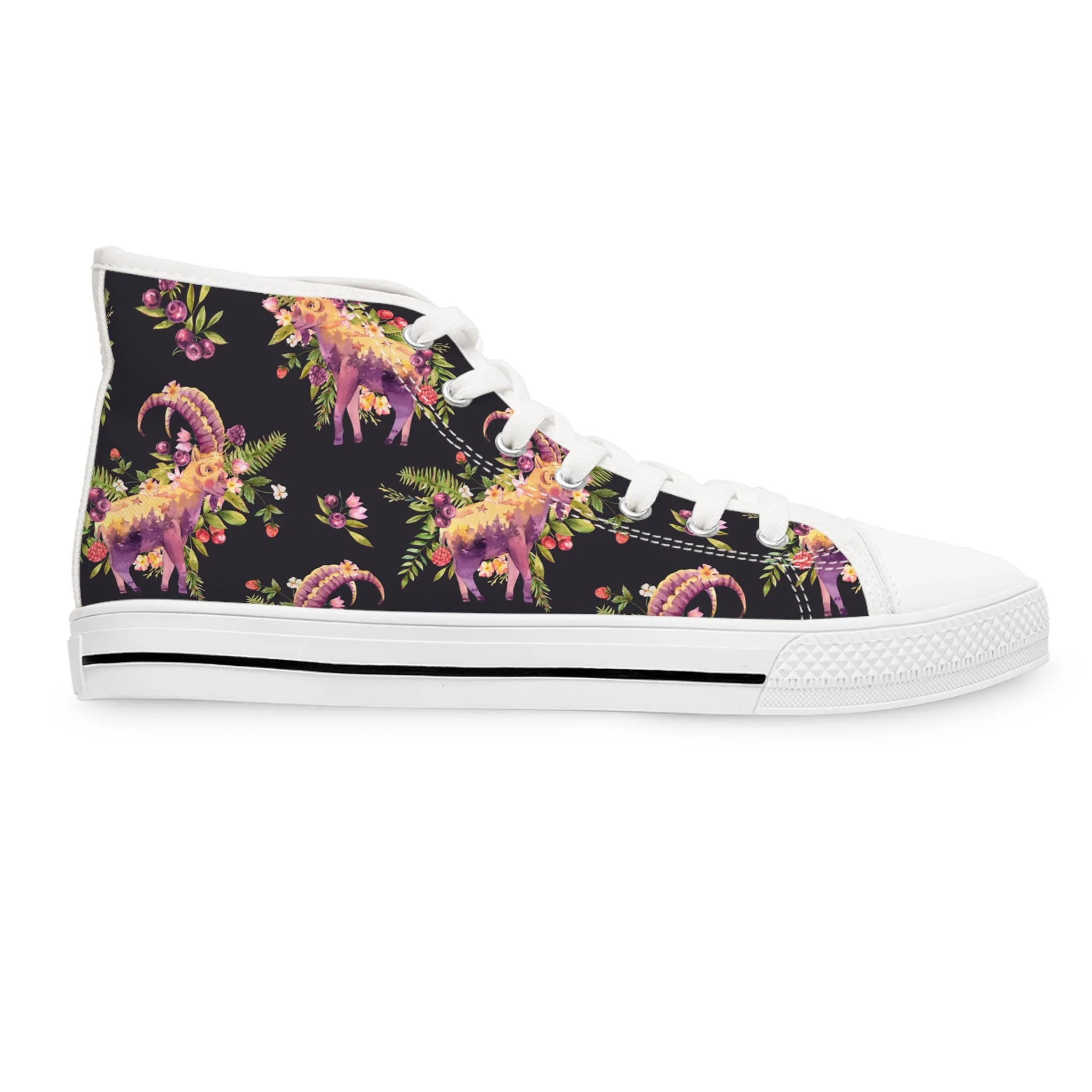 Watercolor Goat Women's High Top Sneakers