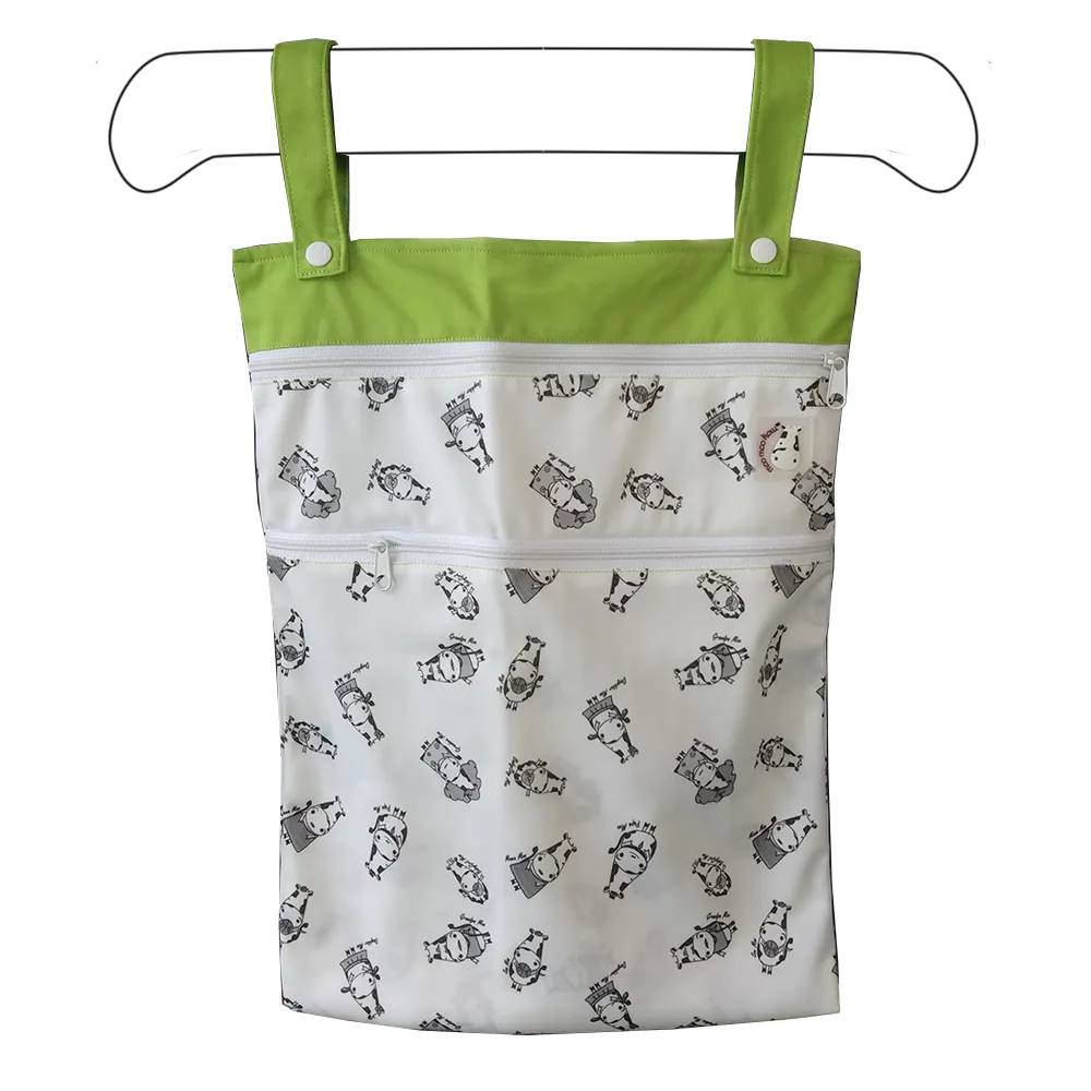 Wet Bag XL - Moo Family Green