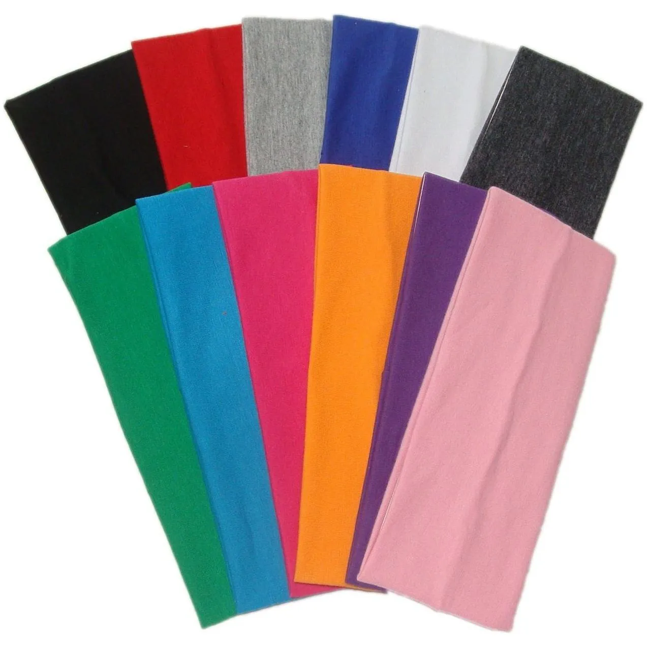 Wide Cotton Headbands Soft Stretch Headband Elastic Head Bands You Pick Colors & Quantities