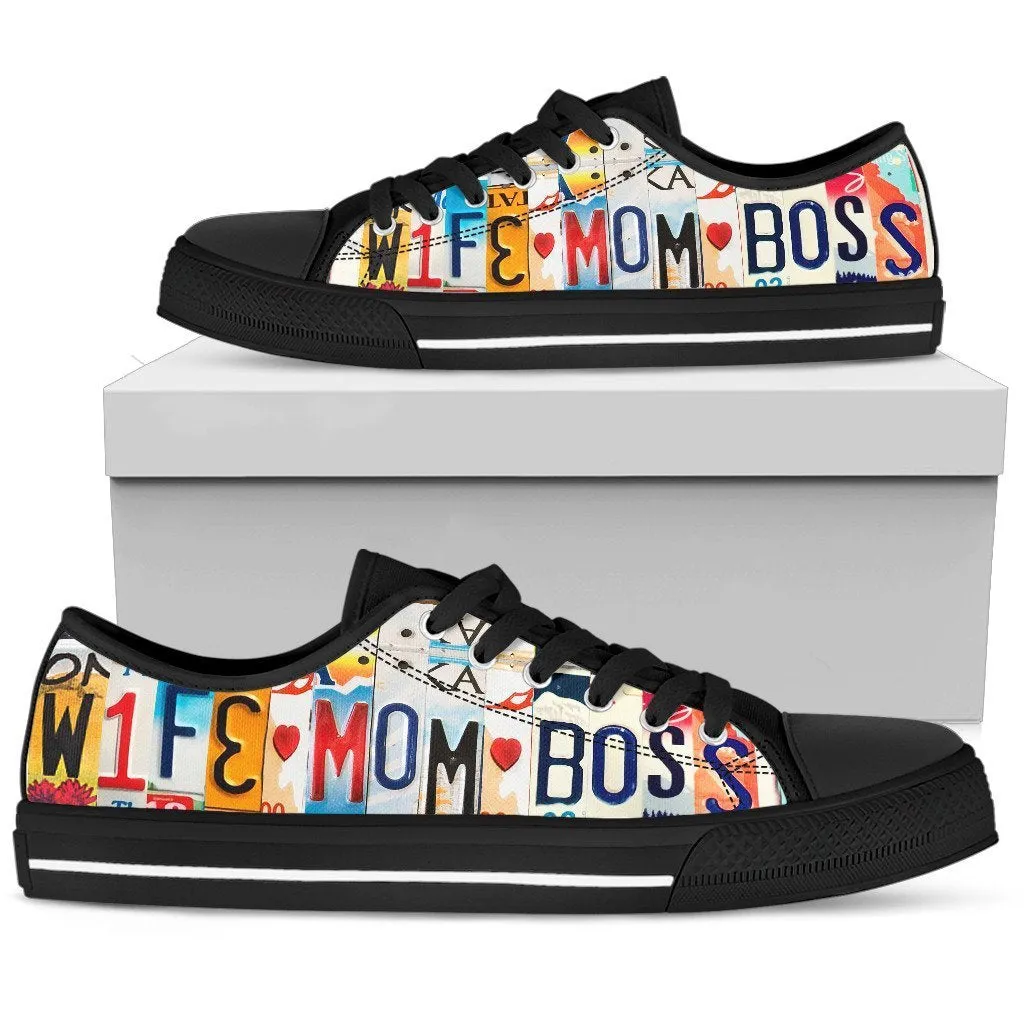 Wife Mom Boss Low Top Shoes