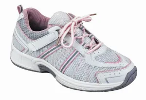 Women's Athletic - Tie-less Lace - Washable - Pink and Grey