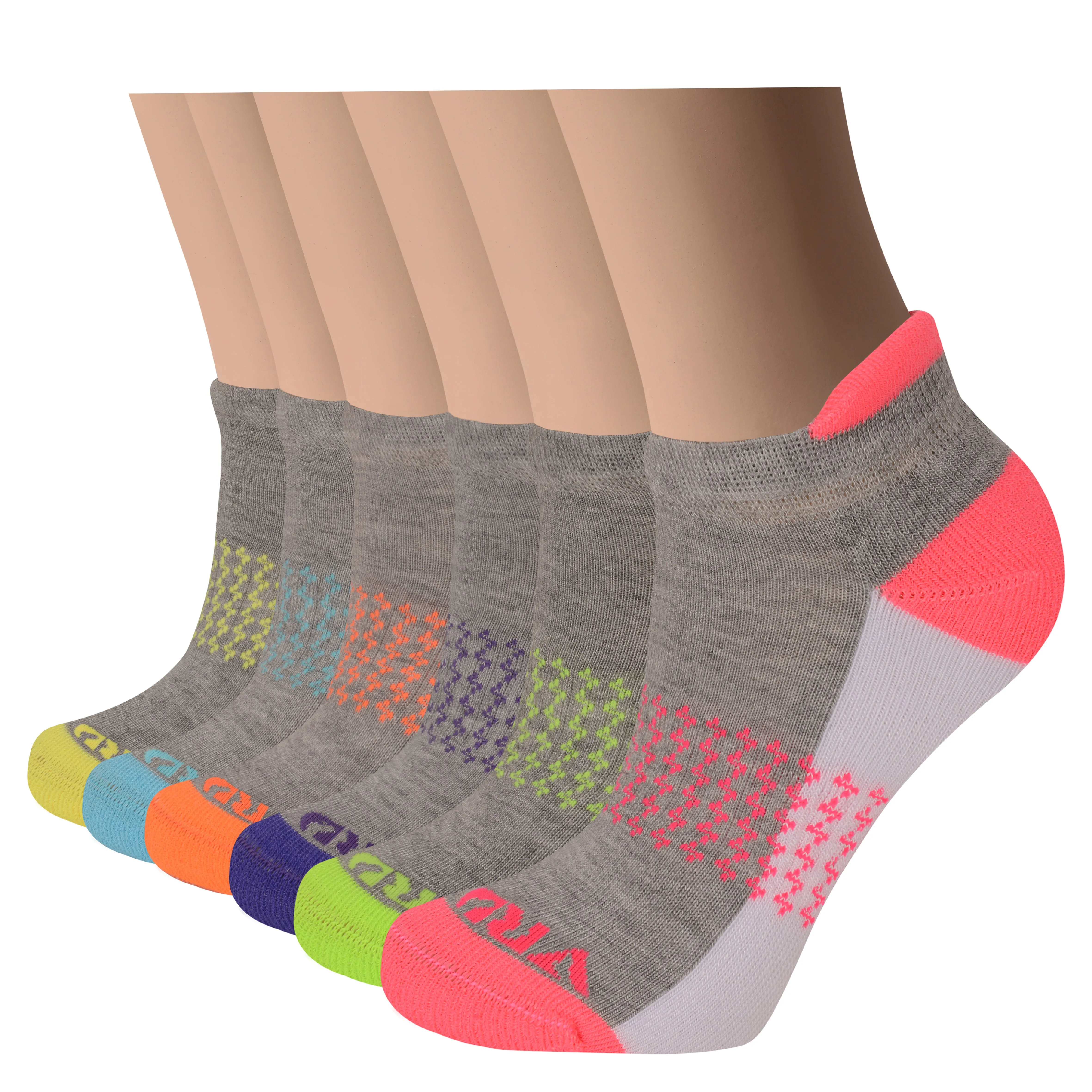 Women's Bamboo Running Socks | Lightning Design | Low-cut Ankle Length | 6 Pack