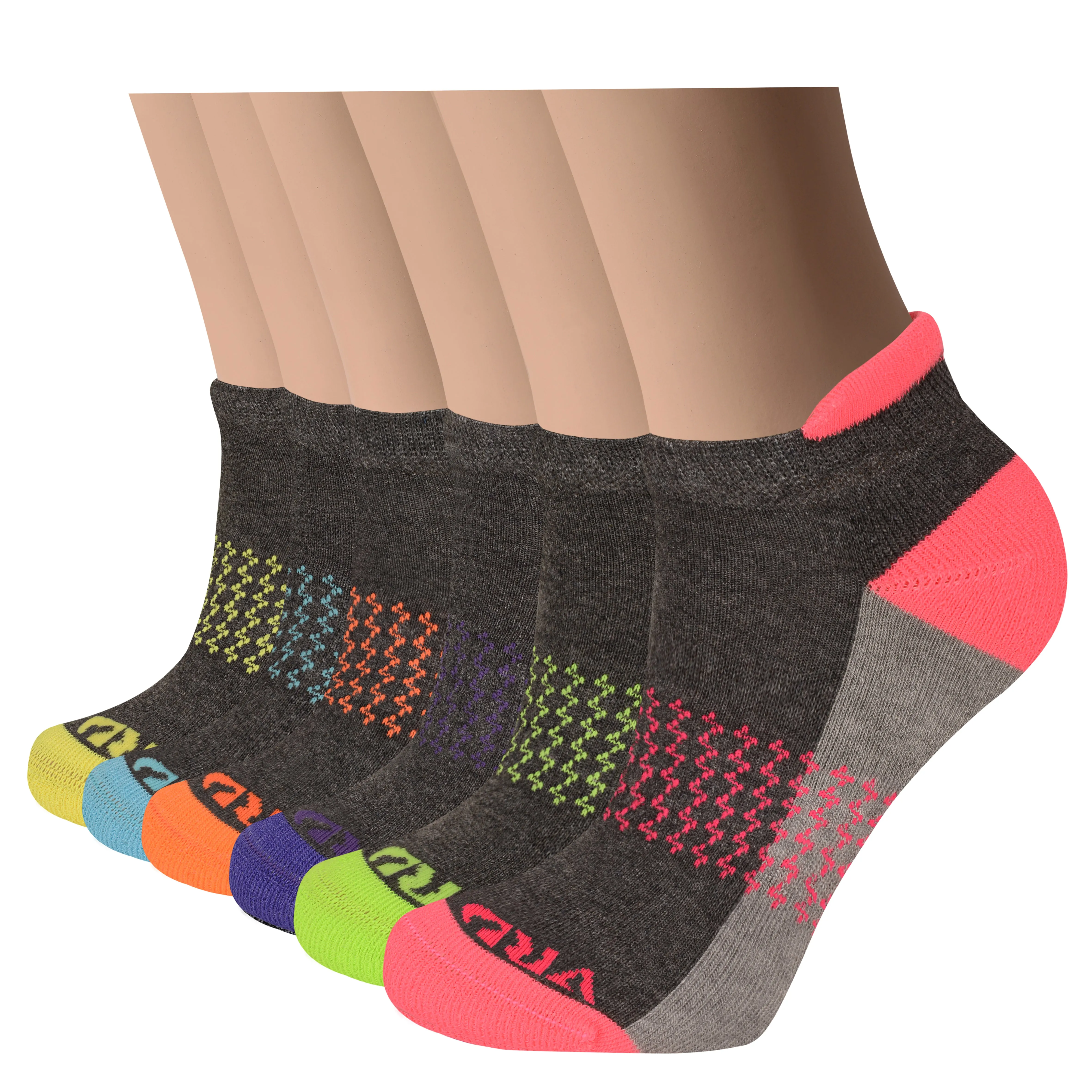 Women's Bamboo Running Socks | Lightning Design | Low-cut Ankle Length | 6 Pack