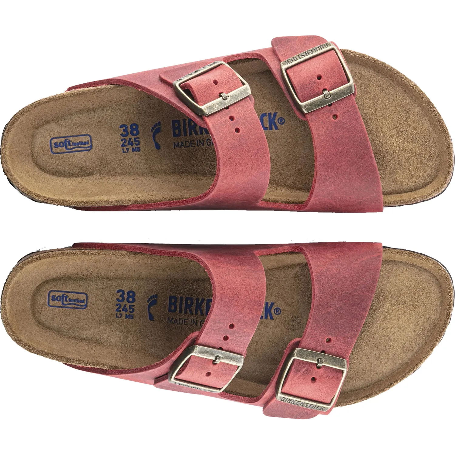 Women's Birkenstock Arizona Fire Red Oiled Leather