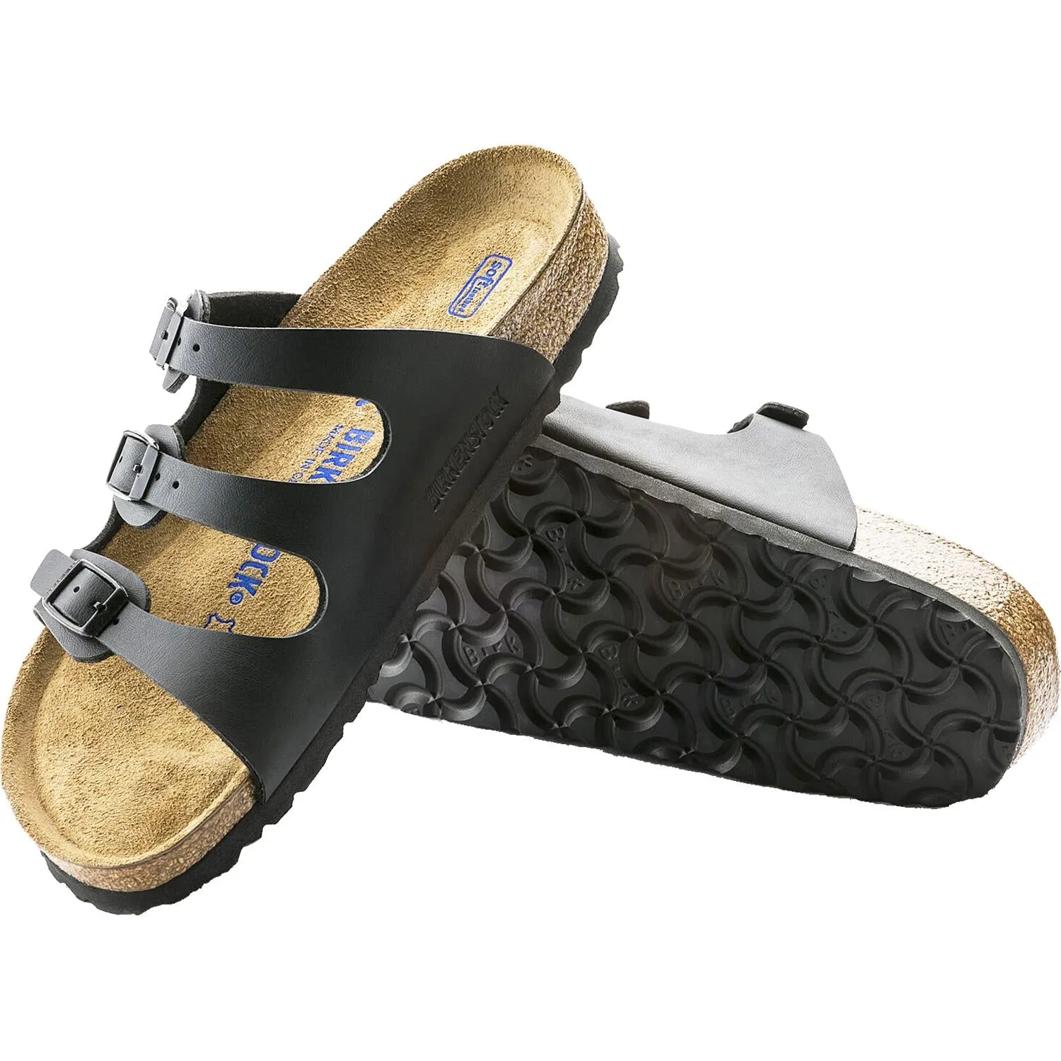 Women's Birkenstock Florida Soft Footbed Black Birko-Flor