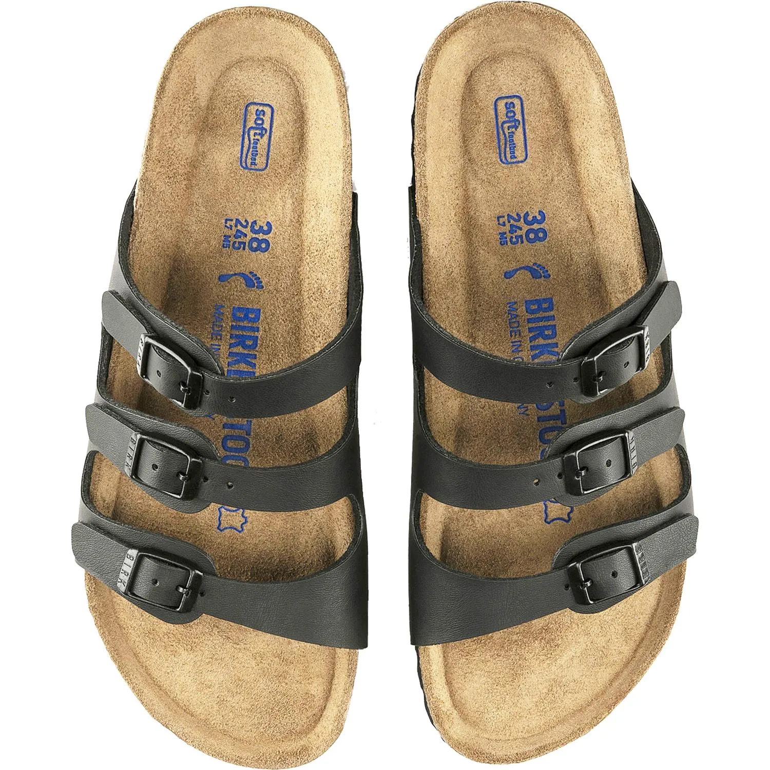 Women's Birkenstock Florida Soft Footbed Black Birko-Flor