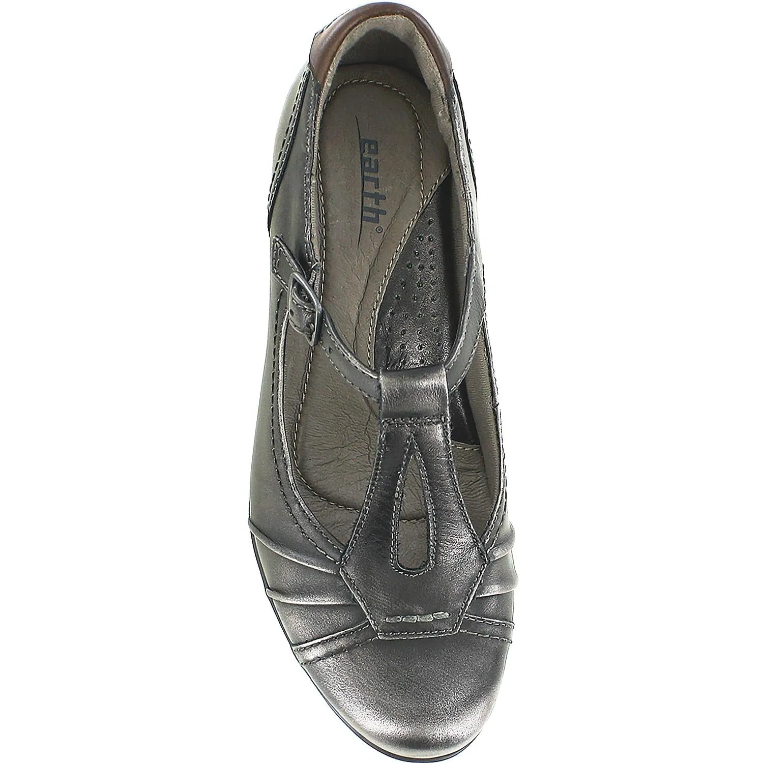 Women's Earth Wanderlust Pewter Metallic Full Grain Leather