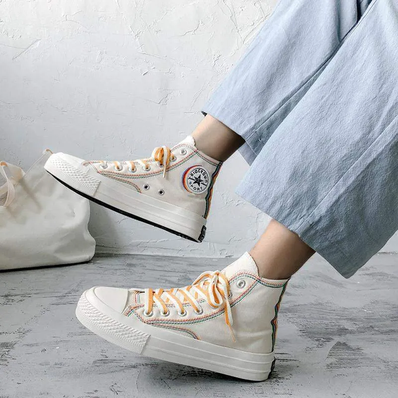 Women's Fashion Iridescent Lace-up Sneakers