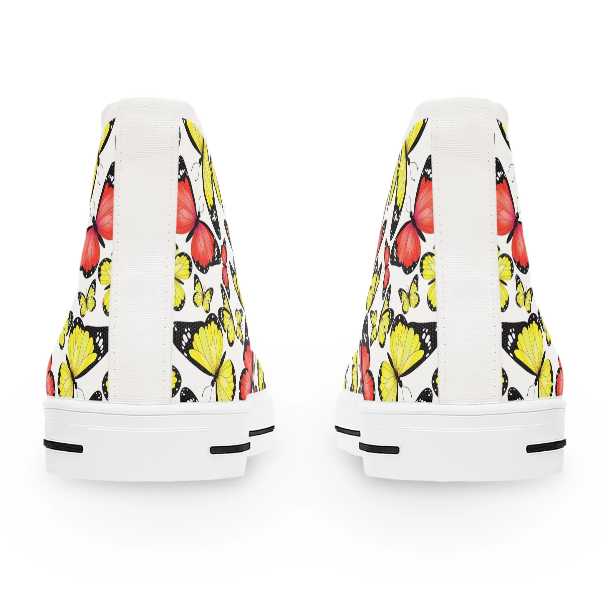 Yellow and Red Butterflies Women's High Top Sneakers