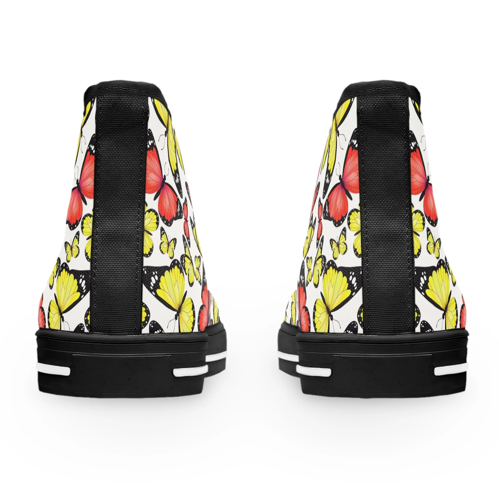 Yellow and Red Butterflies Women's High Top Sneakers